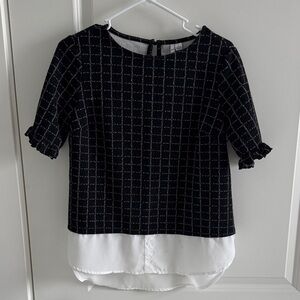 Elegant Black and White Women's Top